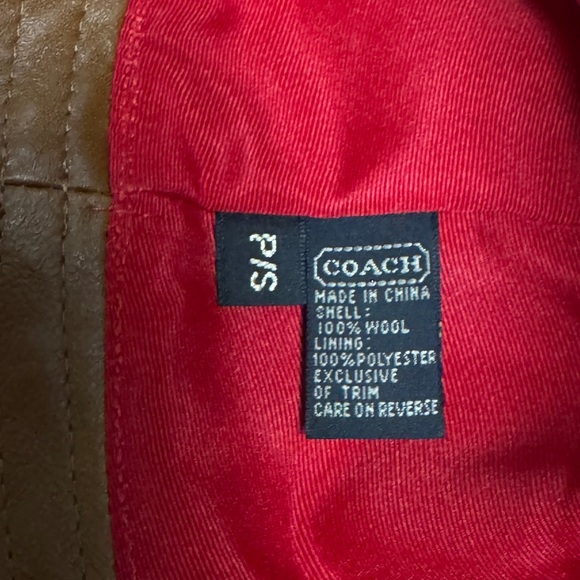 Coach Red Plaid with Leather Bucket Hat - Picture 4 of 8